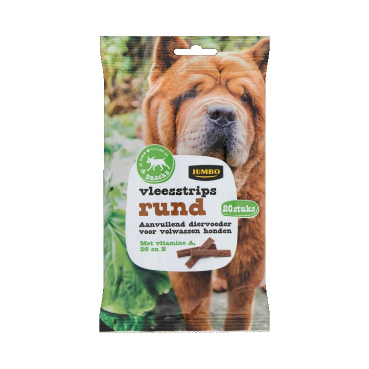 Jumbo Snack met Rund Strips Volwassen Honden ca. 20 Stuks 200g