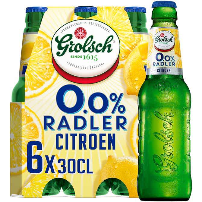 Grolsch Radler Citroen 0.0% Alcoholvrij Bier 6-pack - 6 x 30 cl