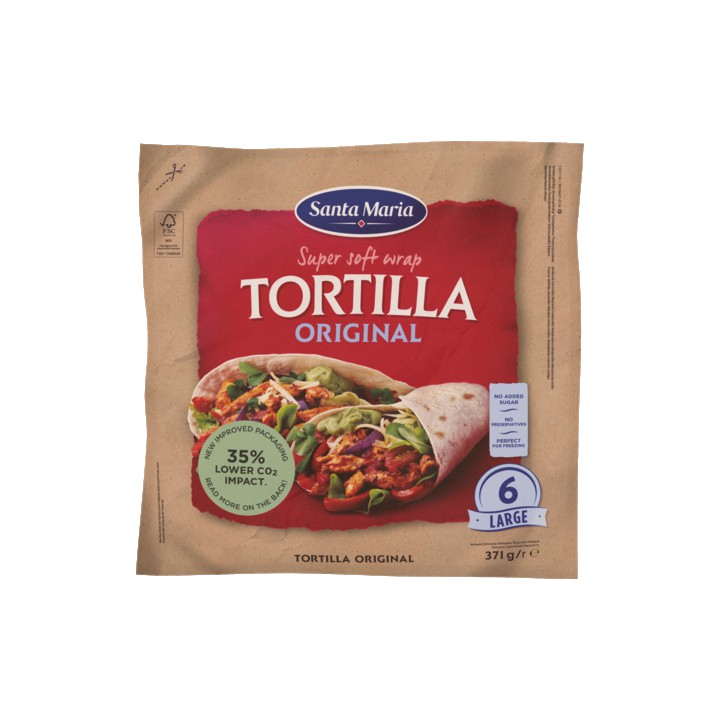 Santa Maria Tortilla Wraps Large 6 Stuks 371g