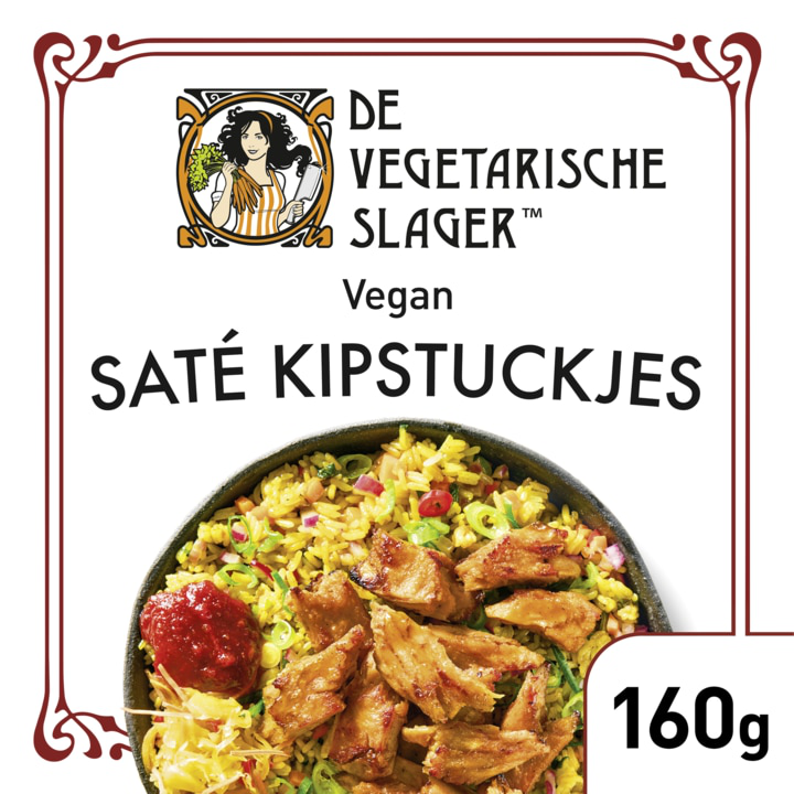 De Vegetarische Slager Sat&amp;eacute; Kipstuckjes Vegan 160g