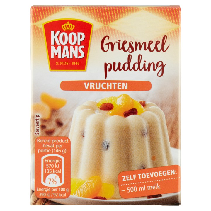 Koopmans Griesmeel Pudding Vruchten 85g