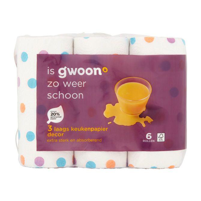 g&#039;woon Keukenpapier 3-laags decor