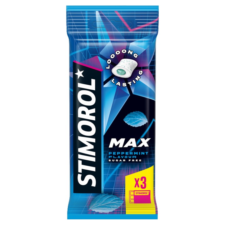 Stimorol Max Splash kauwgom Peppermint Suikervrij 3-pack