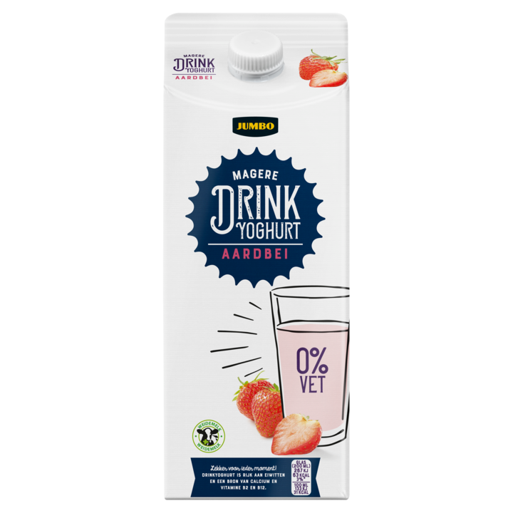 Jumbo Drinkyoghurt Aardbei 0% Vet 1, 5L