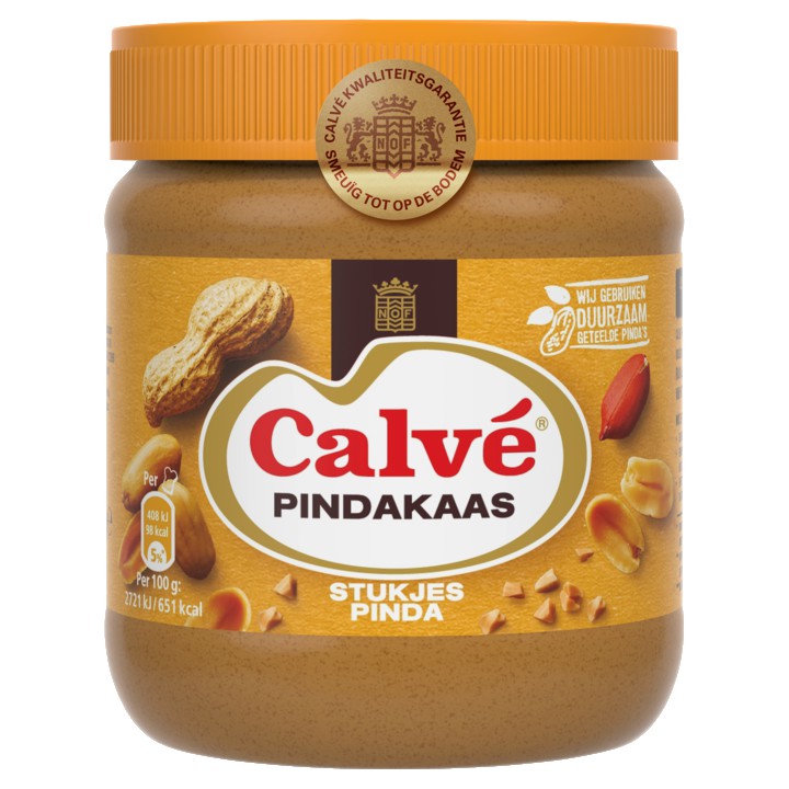 Calv&amp;eacute; Pindakaas Stukjes Pinda 350g