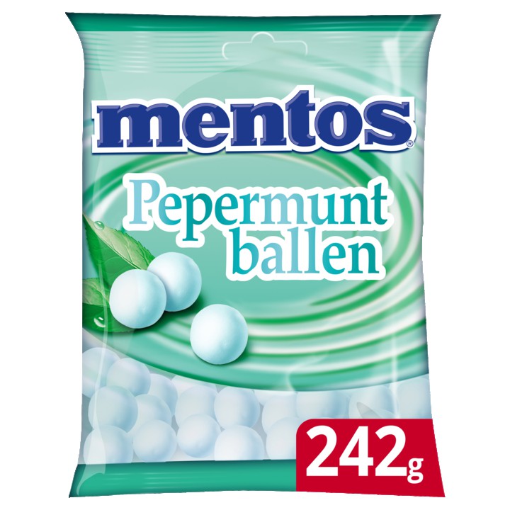 Mentos Pepermunt Ballen Hard Snoep Zak 242 gram