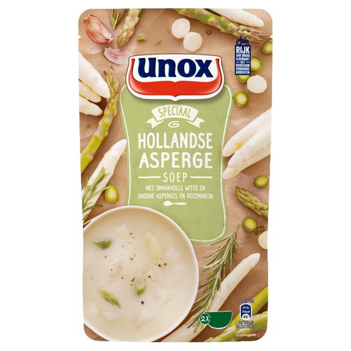 Unox Hollandse Asperge Soep met Smaakvolle Witte en Groene Asperges 570ml