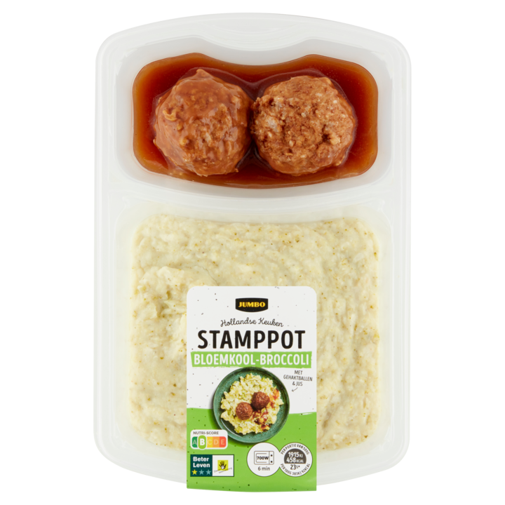 Jumbo Stamppot Bloemkool-Broccoli met Gehaktballen 500g