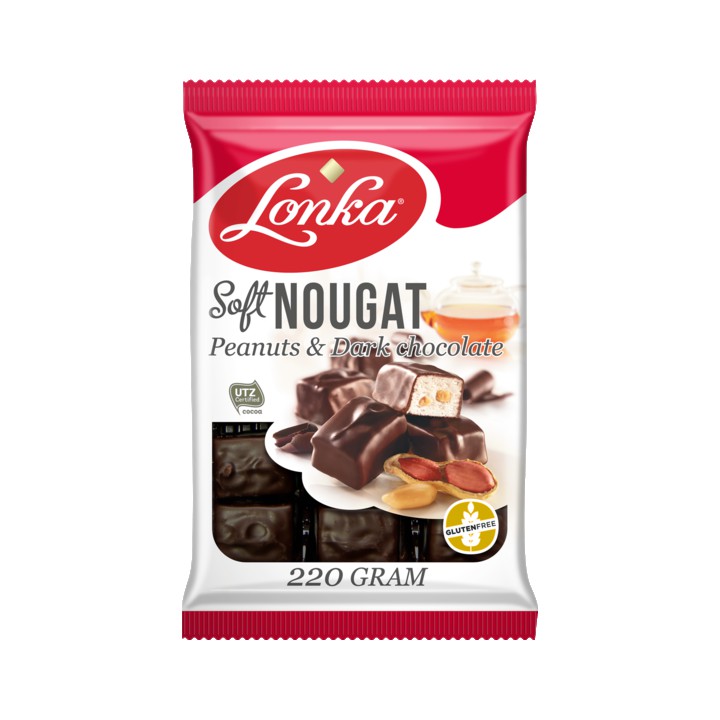 Lonka Soft Nougat Pinda&amp;#x27;s &amp;amp; Pure Chocolade 220g