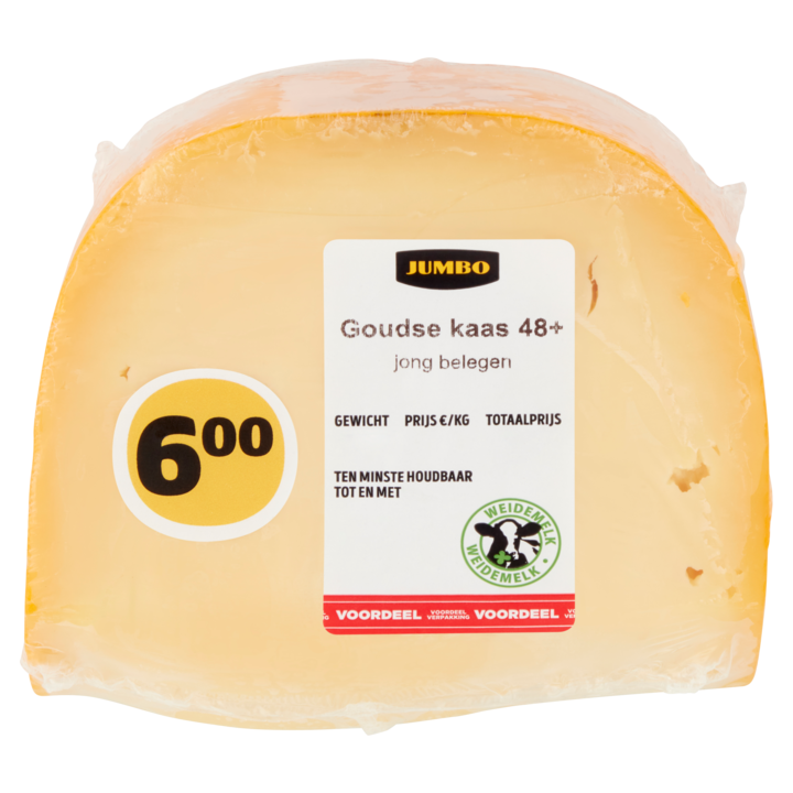 Jumbo Goudse Kaas 48+ Jong Belegen Voordeelverpakking 550g