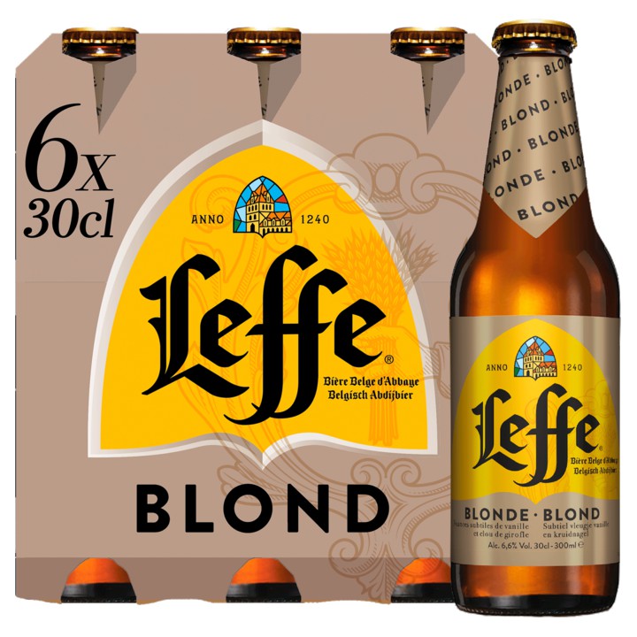 Leffe Blond Belgisch Abdijbier Flessen 6 x 300ML