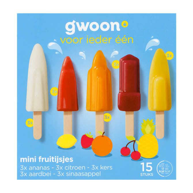 g&#039;woon Mini fruit ijsjes