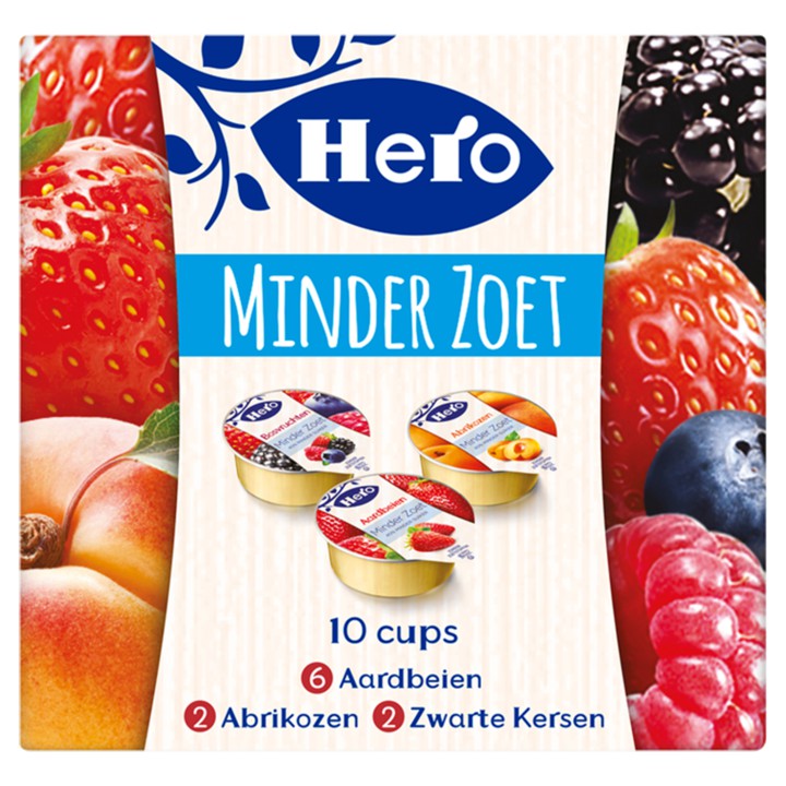 Hero Minder Zoet Variatie Jam Cups 10 x 20g