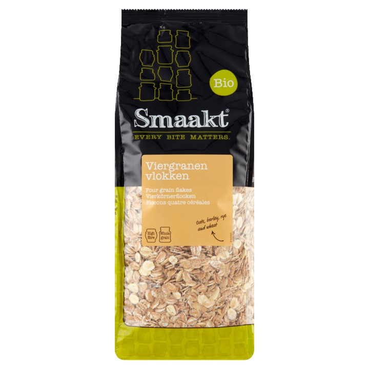 Smaakt Bio Viergranen Vlokken 500g