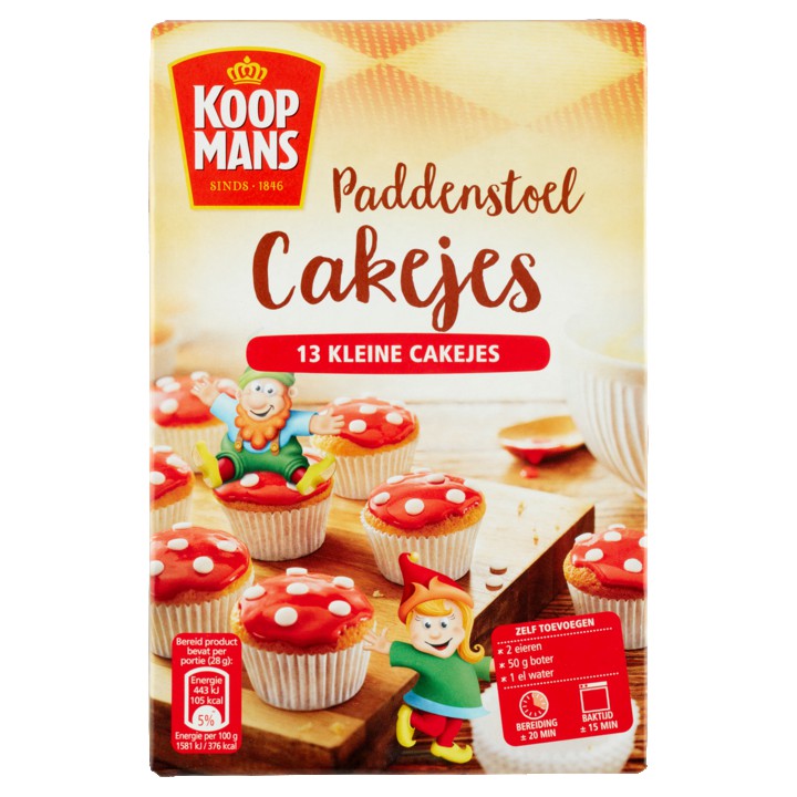 Koopmans Paddenstoel Cakejes 220g