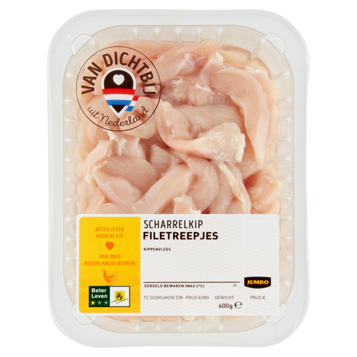 Jumbo Scharrelkip Filetreepjes 600g