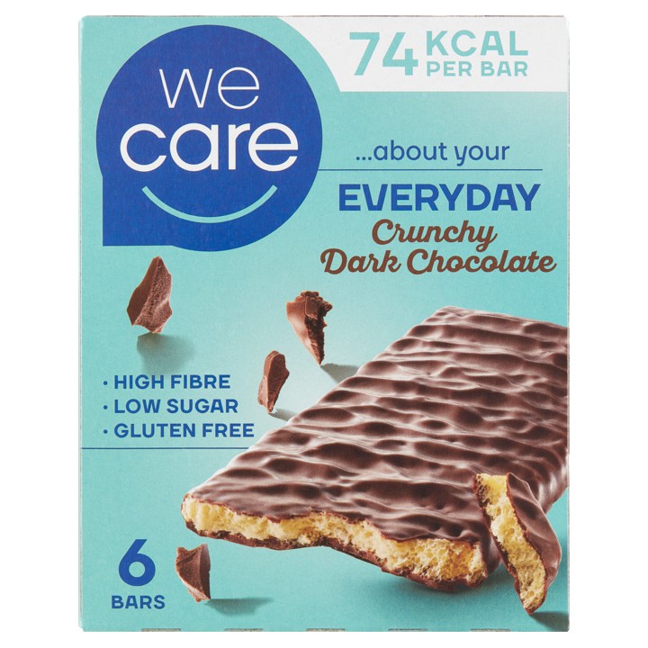 We Care Crunchy Dark Chocolate 6 x 17g