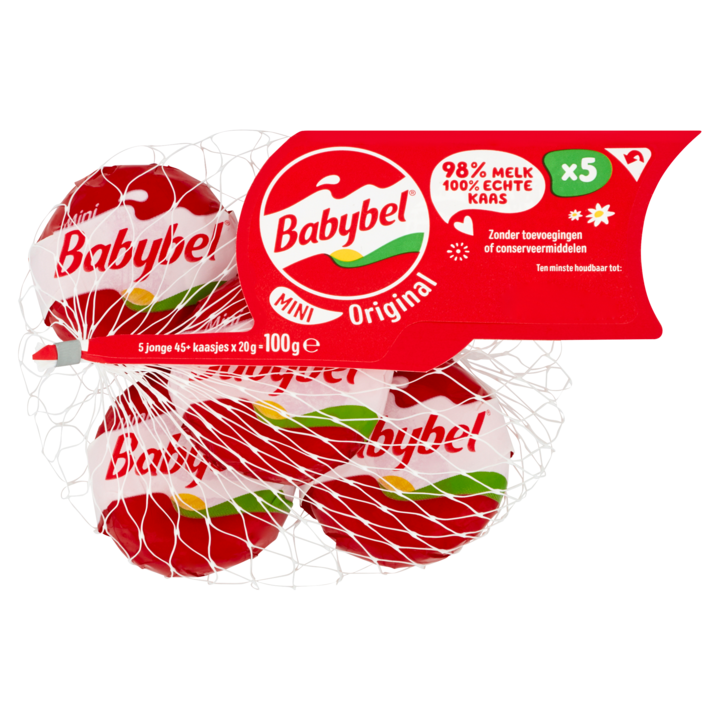 Mini Babybel Jonge 45+ kaas tussendoortje 5 x 20g