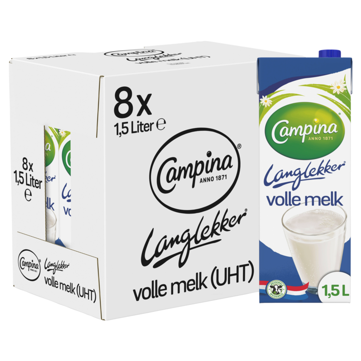 Campina Langlekker Volle Melk 8 x 1, 5L