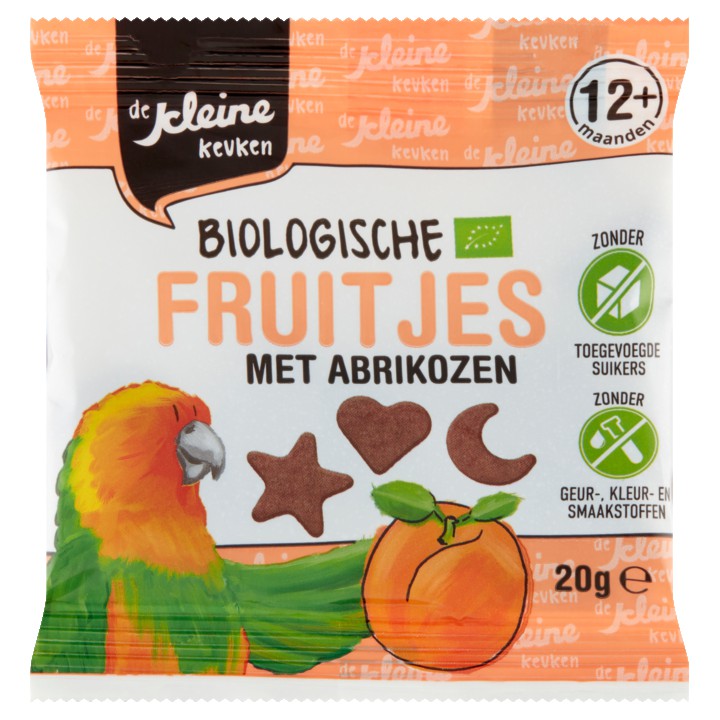 de Kleine Keuken biologische Fruitjes met Abrikozen 20g