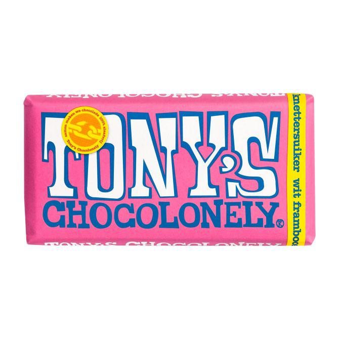 Tony&#039;s Chocolonely Wit framboos knettersuiker