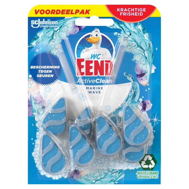 WC-Eend Active Clean Marine Wave Voordeelpak 2 x 38, 6g