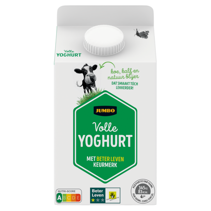 Jumbo Volle Yoghurt met 1 Ster Beter Leven Keurmerk 500ML