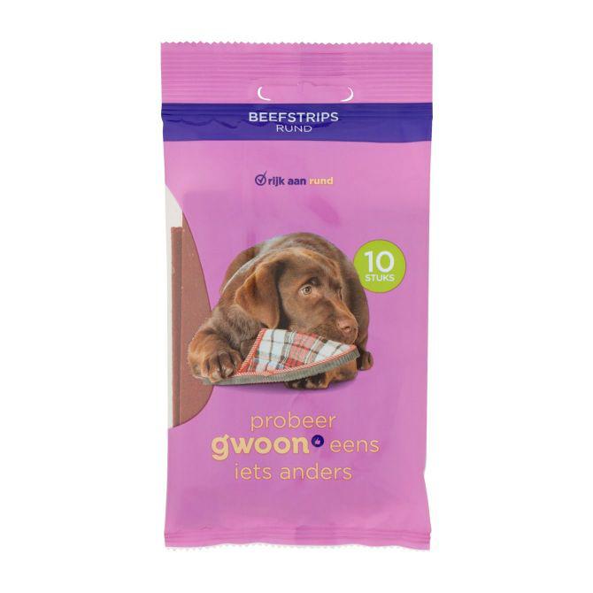 g&#039;woon Hondensnacks beefstrips