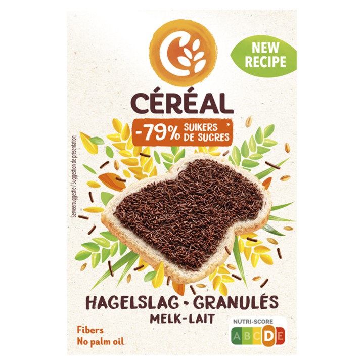 C&amp;eacute;r&amp;eacute;al Minder Suikers Hagelslag Melk 200g