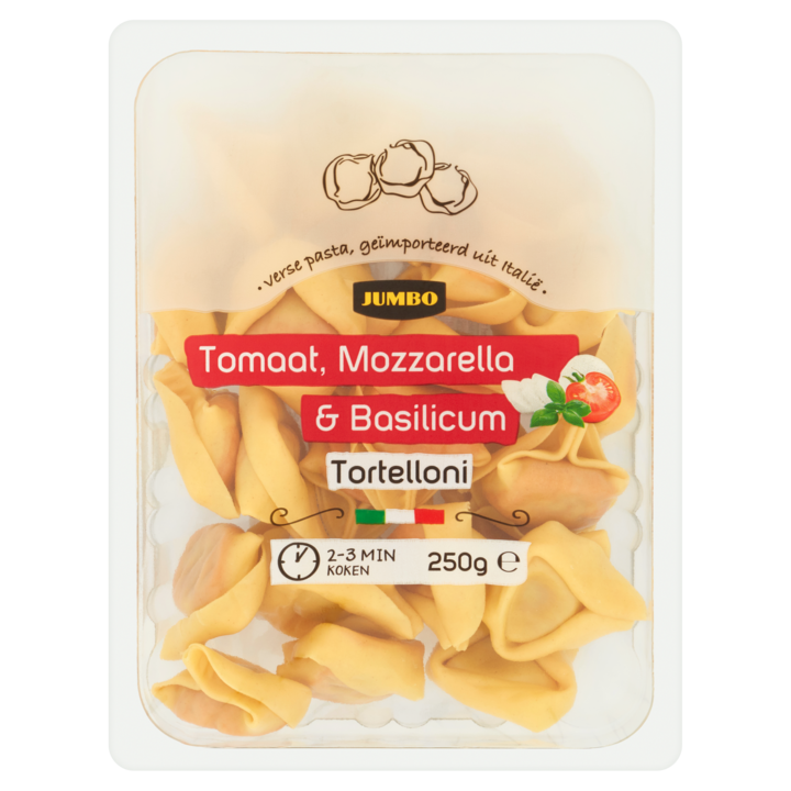 Jumbo Verse Pasta Tortelloni Tomaat, Mozzarella &amp;amp; Basilicum 250g