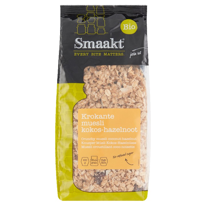 Smaakt Bio Krokante Muesli Kokos-Hazelnoot 450g