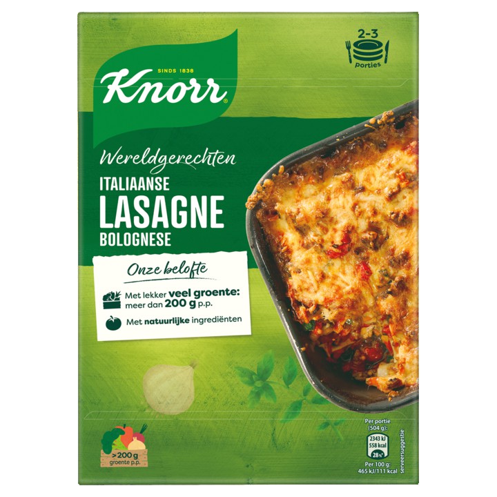 Knorr Wereldgerechten Italiaanse Lasagne Bolognese 192g