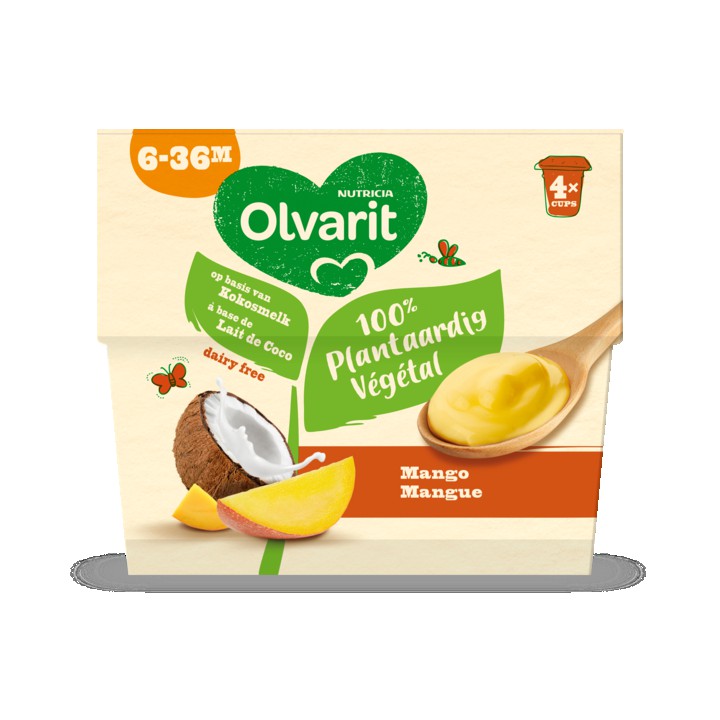 Olvarit Plantaardig dessert Mango 6+ Maanden 95g