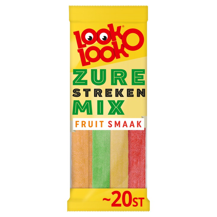 Look O Look Zure Streken Mix Zuur Snoep Zak 115 gram Zure matten