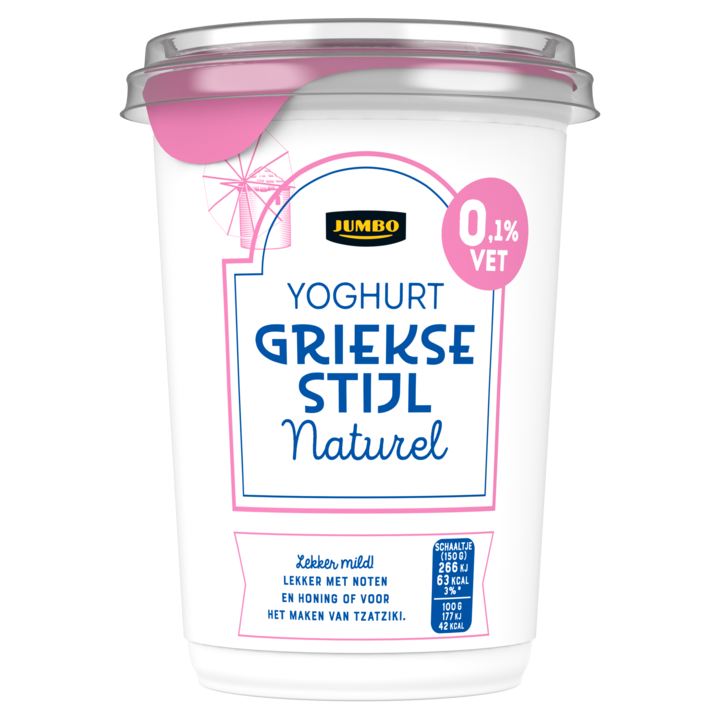 Jumbo Yoghurt Griekse Stijl Naturel 0,1% Vet 500g