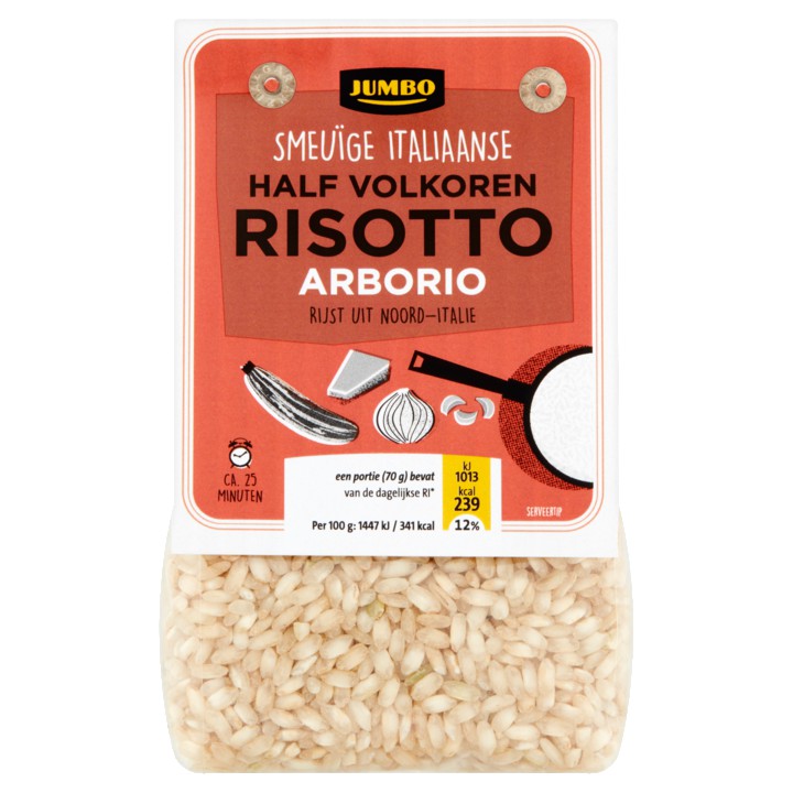 Jumbo Half Volkoren Risotto Arborio 250g