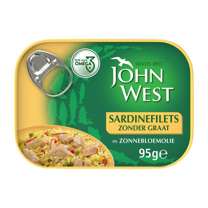 John West Sardinefilets zonder graat in zonnebloemolie