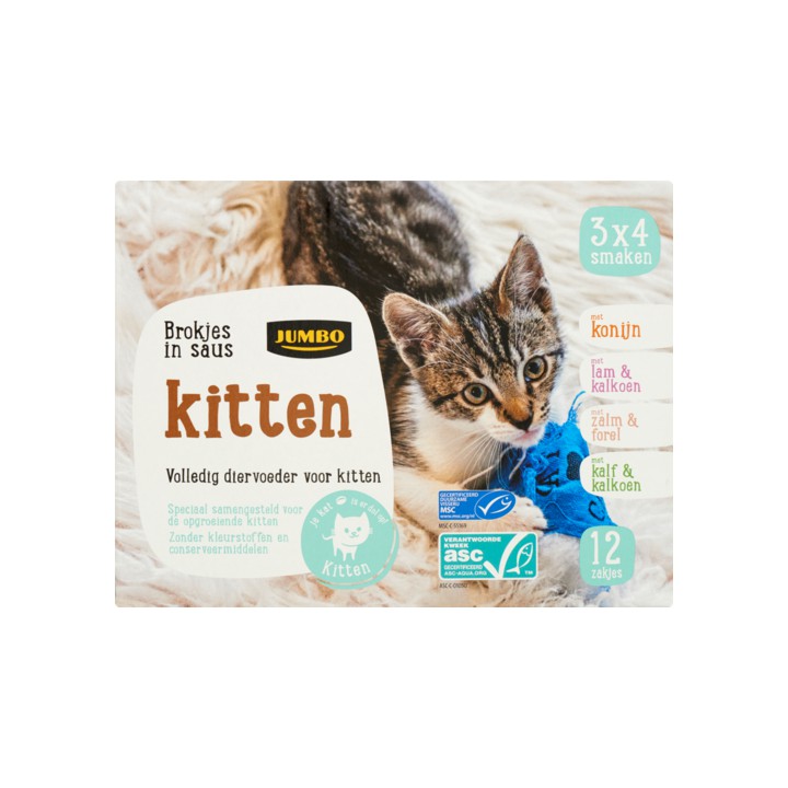 Jumbo Kattenbrokjes in Saus Variatie Kitten 12 x 100g