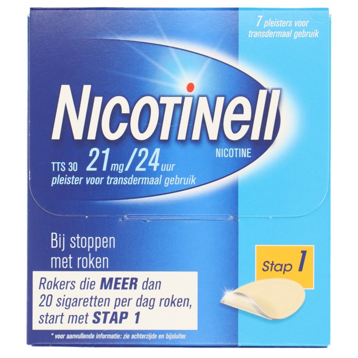 Nicotinell Pleister TTS30, helpt je te stoppen met roken 21mg, 7 stuks