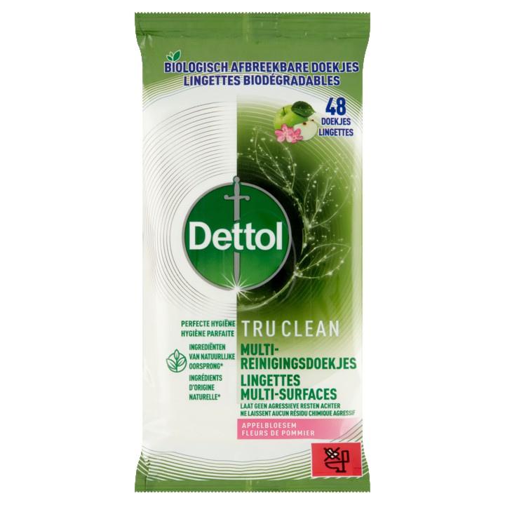 Dettol Multi-Reinigingsdoekjes Appelbloesem 48 Stuks