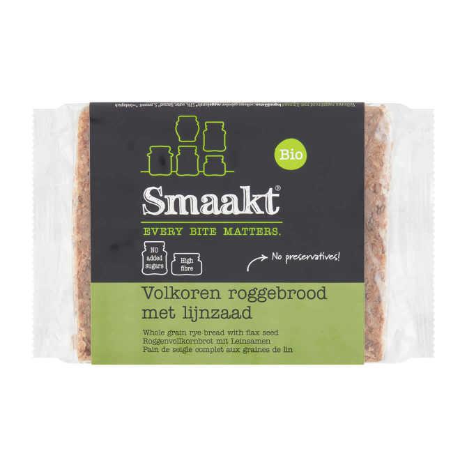 Smaakt Volkoren roggebrood met lijnzaad bio