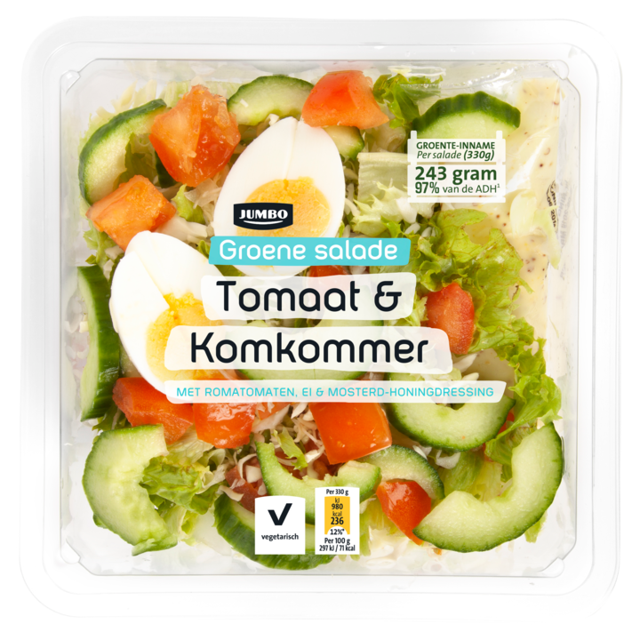 Jumbo Groene Salade Tomaat &amp;amp; Komkommer 330g