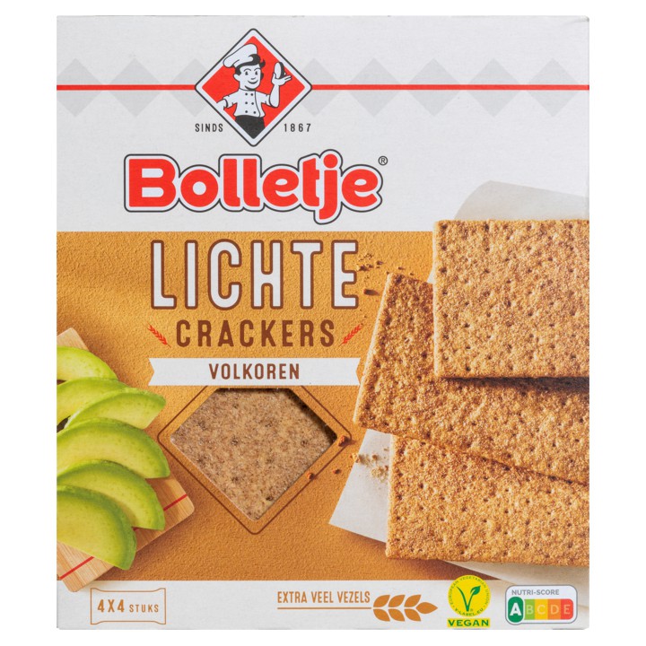 Bolletje Lichte Crackers Volkoren 4 x 4 Stuks 190g