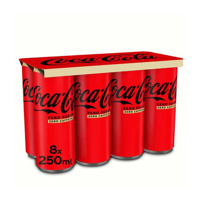 Coca-Cola Zero Sugar Zero Cafe&amp;iuml;ne 8 x 250 ml