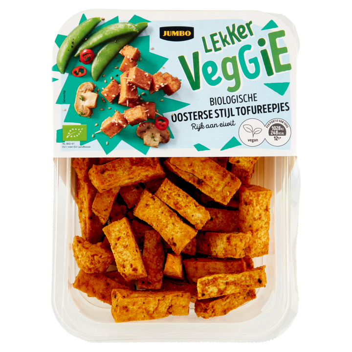 Jumbo Lekker Veggie Biologische Oosterse Stijl Tofureepjes 180g