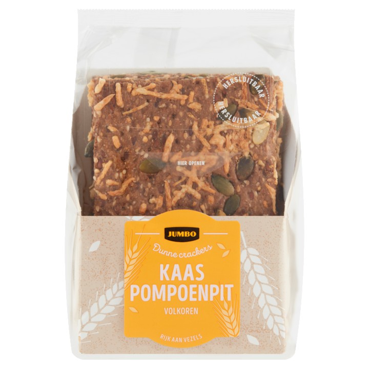 Jumbo Crackers met Kaas &amp;amp; Pompoenpitten 175g