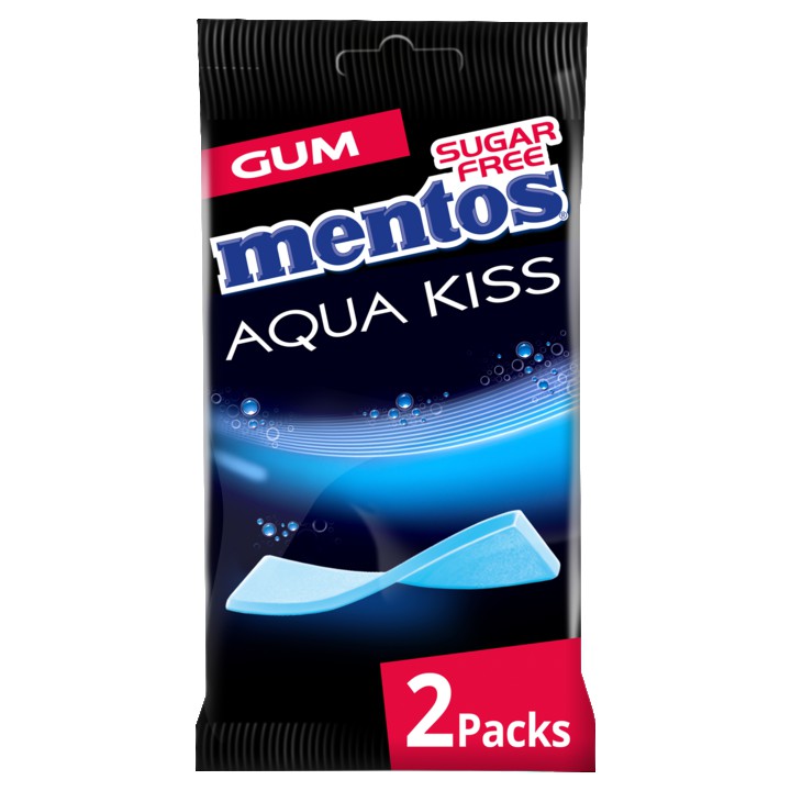 Mentos Aqua Kiss Kauwgom mint Suikervrij 2 Pakjes 14 stuks