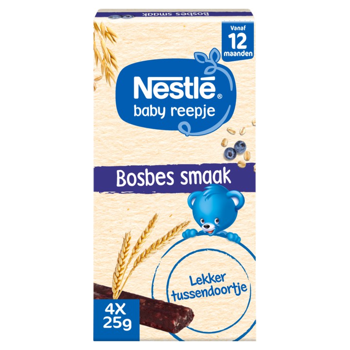 NESTL&amp;Eacute; Baby Reepje Bosbessmaak  12+ Baby Koekjes 4x25g