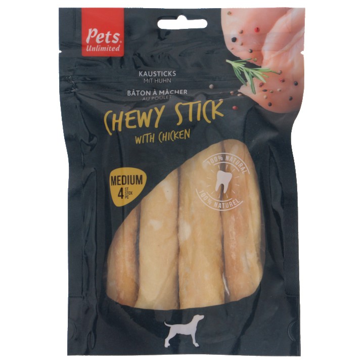 Pet&amp;#x27;s Unlimited Chewy Sticks Kip 4St