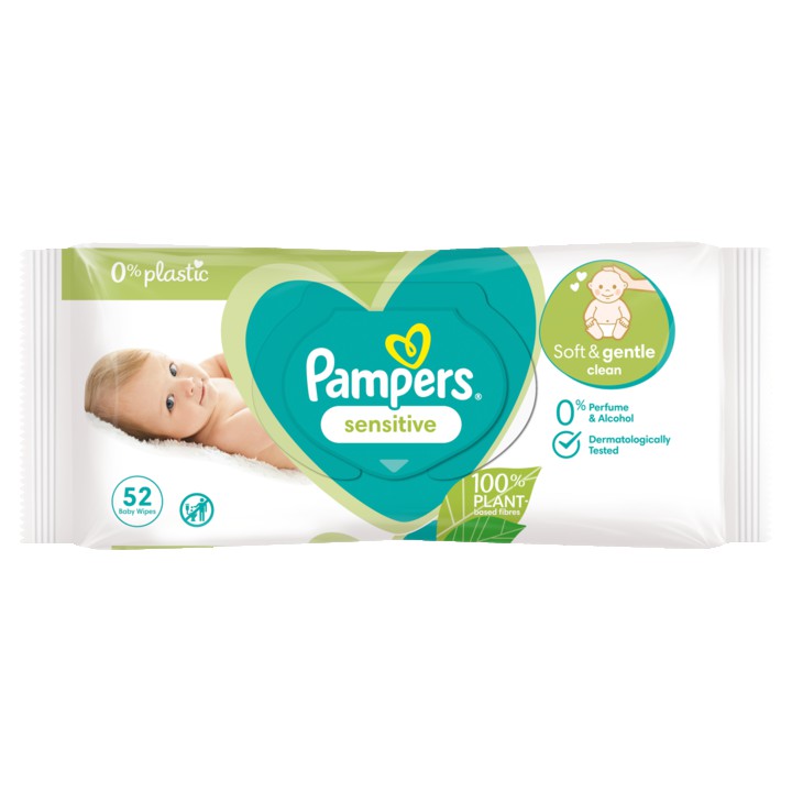 Pampers Sensitive Babydoekjes 1 Verpakkingen = 52 Doekjes